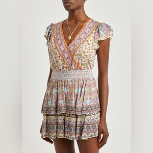 Alice + Olivia Online Mariska printed ruffled playsuit NWOT size 12